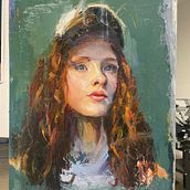 My project for course: Contemporary Oil Portraiture. Traditional illustration, Fine Arts, Painting, and Oil Painting project by vmbluedragonfly - 08.29.2022