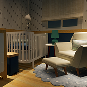 Quarto com temática de Navegação. Architecture, Design, 3D, Interior Design & Interior Architecture project by Samara Tomaz - 08.30.2022