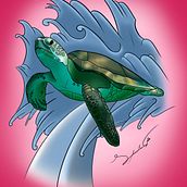 Turtle. Ilustração tradicional, Design, Desenho artístico, Desenho de tatuagens, Pintura digital, e Desenho digital projeto de Ale Solano - 30.08.2022