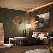 modern BOHO master bedroom. Interior Design, 3D Modeling, 3D Design, Design, and Architecture project by nader_aziz_adly - 08.31.2022