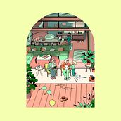 Modern Life - Insurance. Traditional illustration, and Advertising project by Vincent Mahé - 08.31.2022