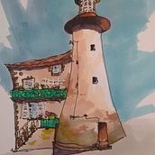My project for course: Expressive Architectural Sketching with Colored Markers. Sketching, Drawing, Architectural Illustration, Sketchbook & Ink Illustration project by Becky Jones - 08.31.2022