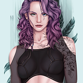 My project for course: Female Character Portraits in Procreate. Projekt z dziedziny Trad, c, jna ilustracja, Ilustracja c, frowa, R, sunek c i frow użytkownika Chantelle - 28.08.2022
