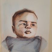 Meu projeto do curso: Retrato artístico em aquarela. Fine Arts, Painting, Watercolor Painting, and Portrait Drawing project by augustomotta03 - 08.31.2022