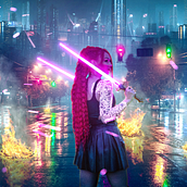 Night City. Cyberpunk 2077. Photograph, Photograph, Post-production, Photo Retouching, Digital Photograph, Fine-Art Photograph, and Photomontage project by Lenin Oviedo Salas - 08.30.2022