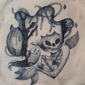 My project for course: Botanical Tattoo with Pointillism. Un progetto di Illustrazione tradizionale, Design di tatuaggi e Illustrazione botanica di Emma Butcher - 01.09.2022