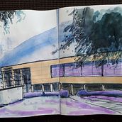 My project for course: Modern Urban Sketching Techniques with Mixed Media. Traditional illustration, Painting, Architectural Illustration & Ink Illustration project by lida_draws - 09.01.2022