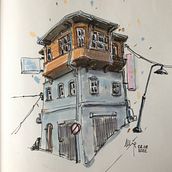 Mon projet final. Sketching, Drawing, Architectural Illustration, Sketchbook, Ink Illustration, and Traditional illustration project by Ludmilla Ramseier - 08.28.2022