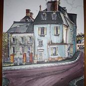 Esquisses d'architecture expressives aux feutres de couleur. Sketching, and Traditional illustration project by Marion Penvern - 09.01.2022