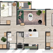 Mi proyecto del curso: Diseño de interiores para espacios multifuncionales. Interior Architecture, Interior Design, Interior Decoration, and Spatial Design project by Gissel Jiménez - 08.31.2022