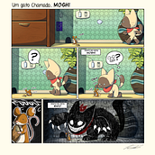 Meu projeto do curso: Um gato chamado Moshi - Curiosidade Felina. Projekt z dziedziny Trad, c, jna ilustracja, Komiks, Ilustracja c i frowa użytkownika Daniel Coelho - 31.08.2022