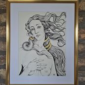Venus  - Black ink and gold. Un progetto di Illustrazione tradizionale di Gyongyi Nagy - 02.09.2022
