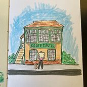 Corfe Castle Train Station . Traditional illustration, Drawing, Sketching, Sketchbook, and Architecture project by Katie Cannon - 09.02.2022