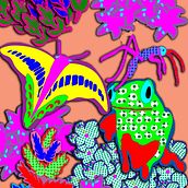 "Frogs". Traditional illustration, and Digital Illustration project by leslie_gordon - 09.03.2022