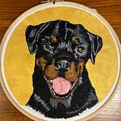 Mijn project van de cursus: Geborduurde dierenportretten: de draadschildertechniek. Embroider, Naturalistic Illustration, and Textile Design project by Bho Roosterman - 09.03.2022