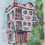 My project for: Expressive Architectural Sketching with Colored Markers. Sketching, Drawing, Architectural Illustration, Sketchbook & Ink Illustration project by Martijn Schuth - 09.03.2022