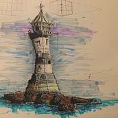 My project for course: Expressive Architectural Sketching with Colored Markers. Sketching, Drawing, Architectural Illustration, Sketchbook & Ink Illustration project by Paul - 09.04.2022