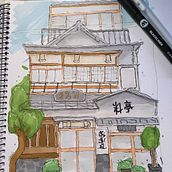 My project for course: Expressive Architectural Sketching with Colored Markers!. Sketching, Drawing, Architectural Illustration, Sketchbook & Ink Illustration project by Catalina Labbe - 09.03.2022