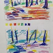 Bach im Wald. Een project van  Schetsen,  Creativiteit,  Tekening, Sketchbook y Tekening met potlood van charla_50 - 05.09.2022
