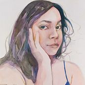 Autoretrato en acuarela.. Fine Arts, Painting, Watercolor Painting, and Portrait Drawing project by Daniela Boa - 09.04.2022