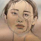My project for course: Expressive Watercolor Portraits. Traditional illustration, Fine Arts, Painting, Watercolor Painting, and Portrait Drawing project by Evie Wheeler - 09.05.2022