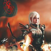 The Daughter of Daenerys and Aegon Targaryen. Traditional illustration, Drawing, Digital Illustration, Portrait Drawing, Digital Drawing, and Digital Painting project by Alberto Loredo - 08.31.2022