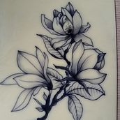 Flores en piel sintética. Tattoo Design project by Nathalia Londoño - 09.06.2022