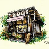 Mi proyecto del curso: Dibujo arquitectónico expresivo con marcadores de colores. Esboçado, Desenho, Ilustração arquitetônica, Sketchbook e Ilustração com tinta projeto de David Esbrí - 06.09.2022