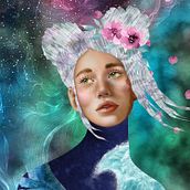 Mi proyecto del curso: Retratos digitales de fantasía con Photoshop. Projekt z dziedziny Trad, c, jna ilustracja,  R, sunek, Ilustracja c, frowa, Portret, R, sunek c, frow, Malarstwo c i frowe użytkownika Claudia Ali - 07.09.2022