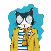 Gatos Novotel. Traditional illustration, and Advertising project by Pere Giménez - 03.05.2021