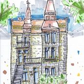 Mon projet du cours : Esquisses d'architecture expressives aux feutres de couleur. Un progetto di Bozzetti, Disegno, Illustrazione architettonica, Sketchbook e Illustrazione con inchiostro di etail - 03.09.2022