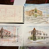 My project for course: Architectural Sketching with Watercolor and Ink. Sketching, Drawing, Watercolor Painting, Architectural Illustration, Sketchbook & Ink Illustration project by Chris Smith - 09.05.2022