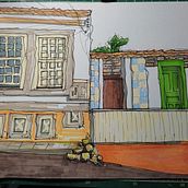 Meu projeto do curso: Desenho arquitetônico expressivo com marcadores coloridos. Sketching, Drawing, Architectural Illustration, Sketchbook & Ink Illustration project by elolisboa1 - 09.10.2022