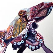 My project for course: Marine Universe Illustration in Watercolor. Traditional illustration, Painting, Watercolor Painting, and Naturalistic Illustration project by Gigi Smith - 09.07.2022