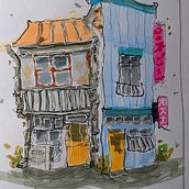 My project for course: Expressive Architectural Sketching with Colored Markers. Sketching, Drawing, Architectural Illustration, Sketchbook & Ink Illustration project by Alexander Baytchev - 09.10.2022