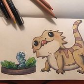 Bearded Dragon inktober. Een project van Traditionele illustratie van kr_christophers - 11.09.2022