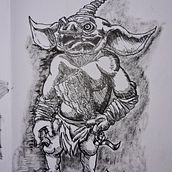 Bokoblin fan art. Traditional illustration, Sketching, Creativit, Drawing, and Sketchbook project by ryad souidi - 08.28.2022