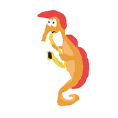 Seahorse playing the sax. Un progetto di Illustrazione tradizionale e Character design di Claudia Arts - 11.09.2022