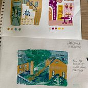 Mi proyecto del curso: Sketchbook pictórico en gouache. Un proyecto de Ilustración tradicional, Bocetado, Dibujo, Ilustración arquitectónica, Sketchbook y Pintura gouache de noora_keto - 12.09.2022