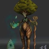 TROTN, Guardian of the forest.. Traditional illustration, Character Design, Digital Illustration, Concept Art, Digital Drawing, and Digital Painting project by filipecostaal - 09.12.2022
