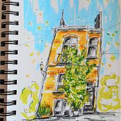 Mon projet du cours : Esquisses d'architecture expressives aux feutres de couleur. Sketching, Drawing, Architectural Illustration, Sketchbook & Ink Illustration project by Sylvie Franck - 09.12.2022