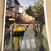 My project for course: Urban Landscapes in Watercolor. Fine Arts, Watercolor Painting, and Architectural Illustration project by Dave Me - 09.12.2022