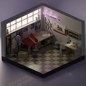 Low-Poly Attelier. 3D Modeling, Furniture Design, Making, 3D, and Graphic Design project by Alejandro Palacios - 09.12.2022