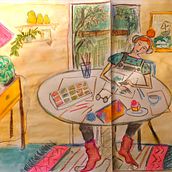 My project for course: Exploratory Sketchbook: Find Your Drawing Style. Traditional illustration, Sketching, Creativit, Drawing, Watercolor Painting, Sketchbook, and Gouache Painting project by Alexandra Mannion - 09.12.2022