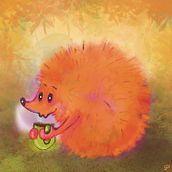 Hedgehog in autumn 🍂 drinking a cup of cocoa . Un projet de Illustration traditionnelle de Jacoline - 13.09.2022
