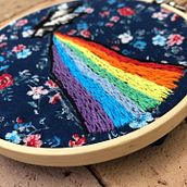 Cores interiores - Tecido estampado com bordado sobreposto. Embroider project by Greisy T F Paini - 09.13.2022