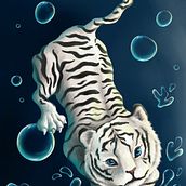 Tigre en la lluvia. Een project van Traditionele illustratie van Angelica Cruz - 14.09.2022