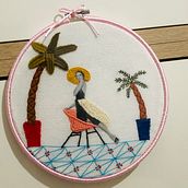 Meu projeto do curso: Bordado em fotografias sobre tela. Photograph, Collage, Paper Craft, Printing, Embroider, DIY, and Textile Design project by Catarina - 09.08.2022