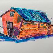 Mi proyecto del curso: Dibujo arquitectónico expresivo con marcadores de colores. Un proyecto de Sketchbook, Bocetado, Dibujo, Ilustración arquitectónica e Ilustración con tinta de Menchu Bagur - 14.09.2022