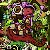 Mi proyecto del curso: Ilustración vectorial: más volumen y rock and roll "Coraje el perro cobarde 1999". Un proyecto de Ilustración tradicional, Ilustración vectorial, Diseño de carteles e Ilustración digital de Juan Velez Arango - 14.09.2022